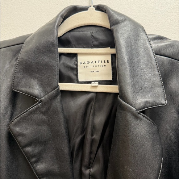 Bagatelle Black Leather Blazer - Picture 3 of 9
